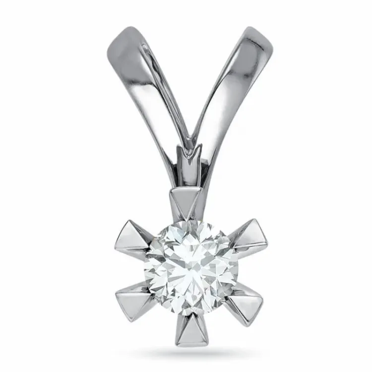 0,50 ct lab grown diamant hanger in 14 caraat witgoud 0,50 ct