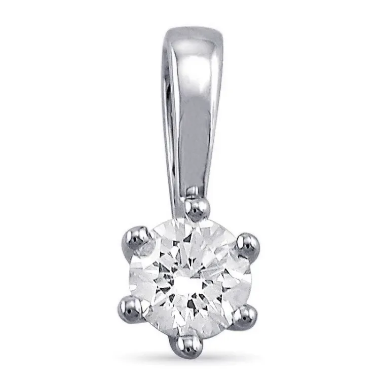 0,30 ct lab grown diamant solitaire hanger in 14 caraat witgoud 0,30 ct