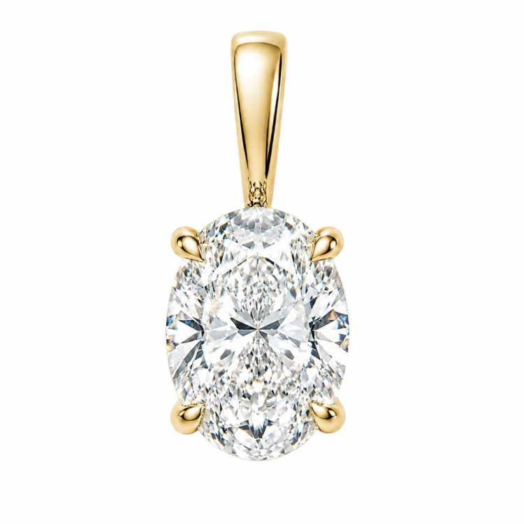 1,00 ct lab grown diamant solitaire hanger in 14 caraat goud 1,0 ct