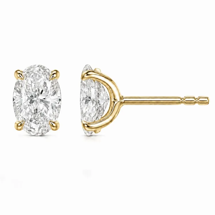2 x 0,40 ct lab grown diamant solitaire oorbel in 14 karaat goud met lab grown diamant (CVD) 
