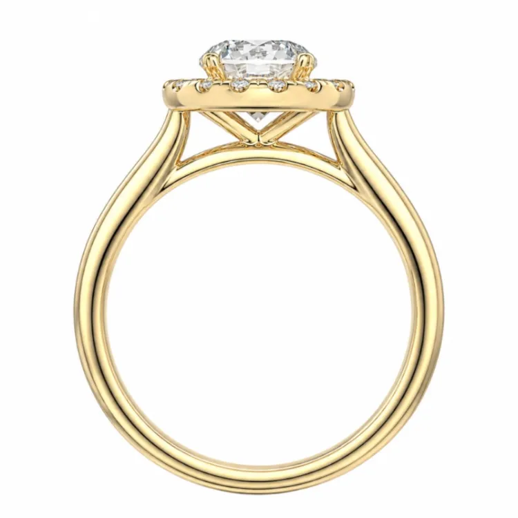 lab grown diamant ring in 14 karaat goud 1,0 ct 0,21 ct