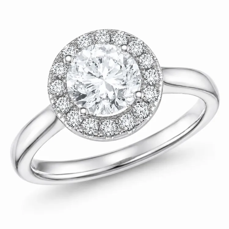 lab grown diamant ring in 14 karaat witgoud 1,0 ct 0,21 ct