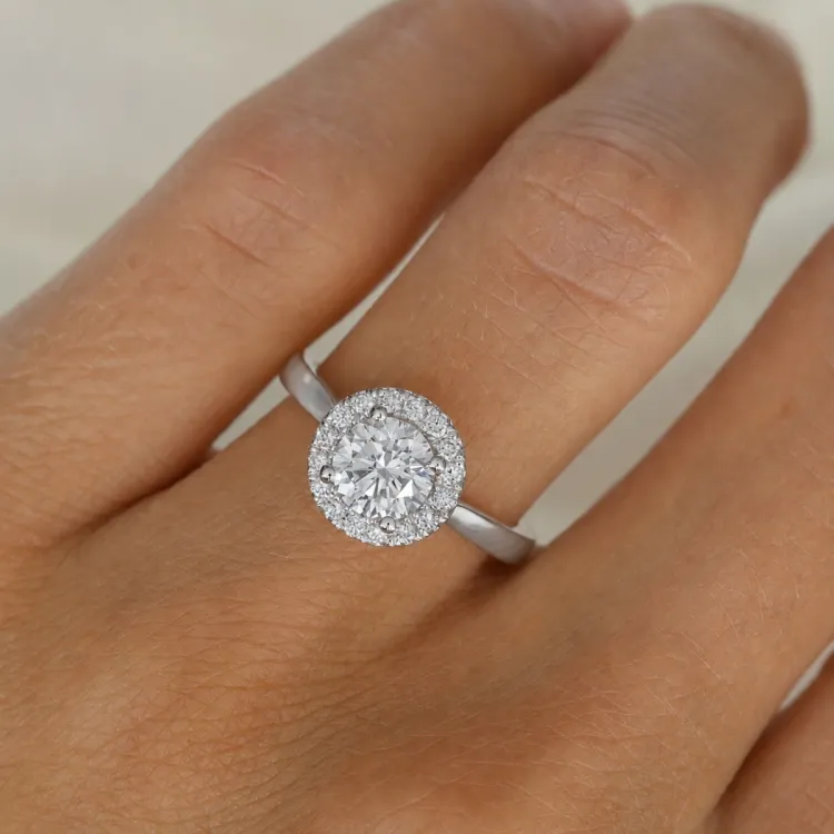 lab grown diamant ring in 14 karaat witgoud 1,0 ct 0,21 ct