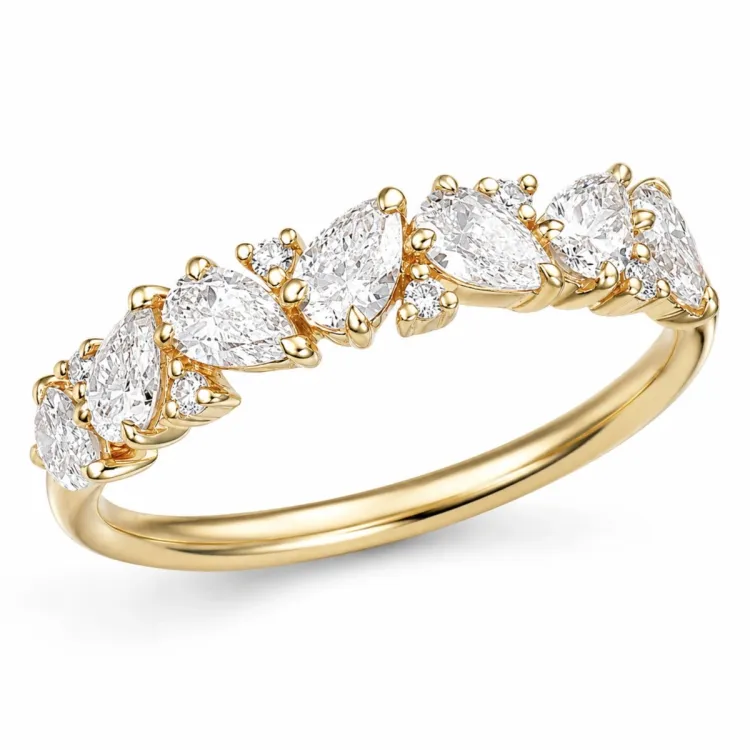lab grown diamant ring in 14 karaat goud 0,94 ct 0,05 ct