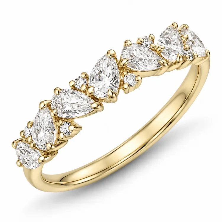lab grown diamant ring in 14 karaat goud 0,94 ct 0,05 ct