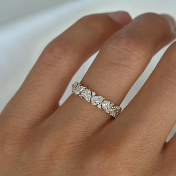 lab grown diamant ring in 14 karaat goud 0,94 ct 0,05 ct