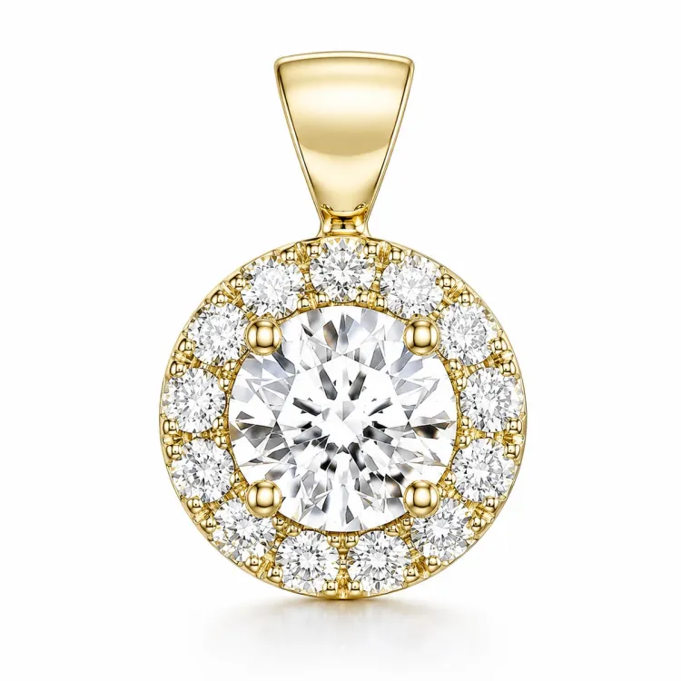 lab grown diamant hanger in 14 caraat goud 0,50 ct 0,23 ct
