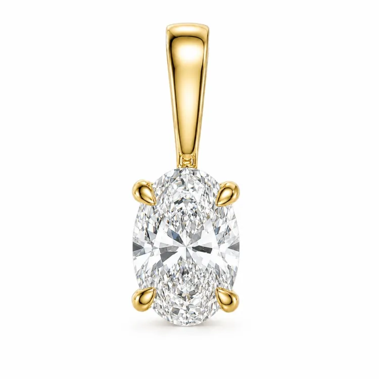 0,30 ct lab grown diamant solitaire hanger in 14 caraat goud 0,30 ct