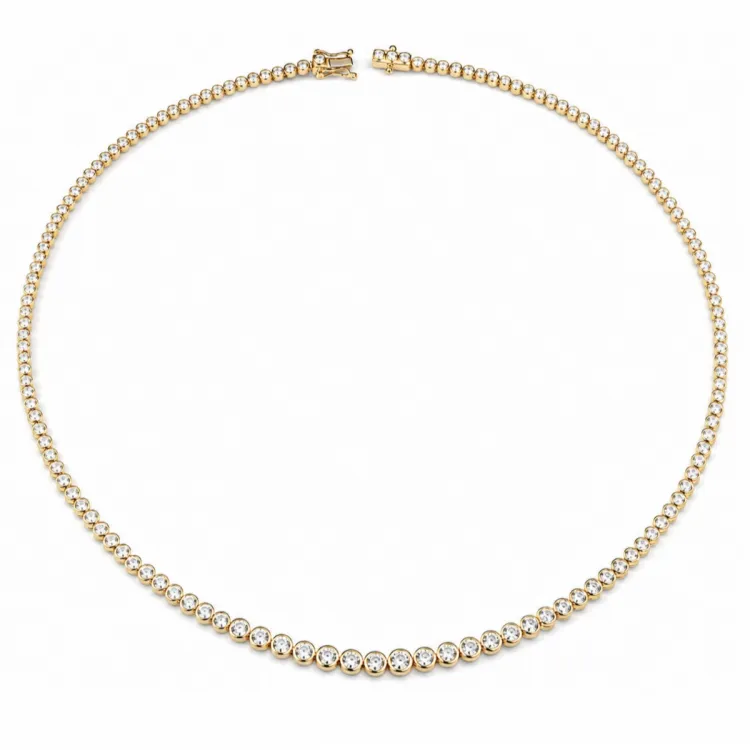 45 cm ketting met hanger in 14 karaat goud 6,02 ct
