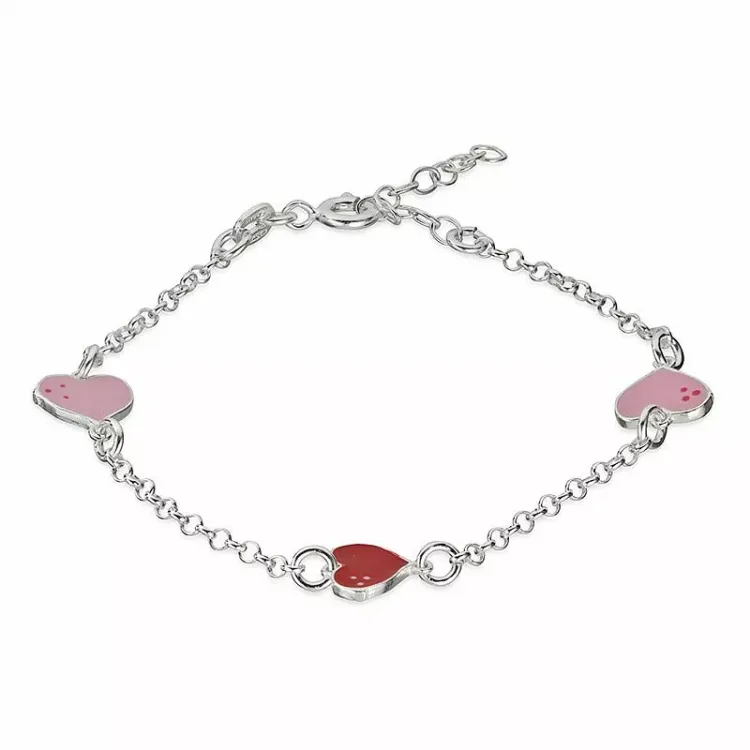 hart armband in zilver met hartjes hanger in zilver