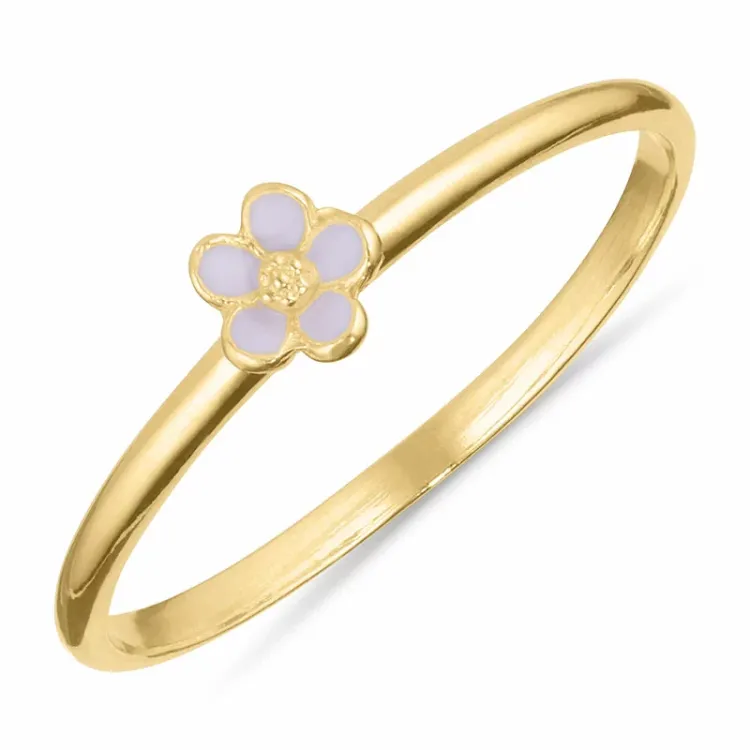 5 mm margriet paarse ring in verguld sterlingzilver - Majse