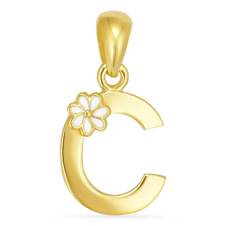 letter c hanger in verguld sterlingzilver