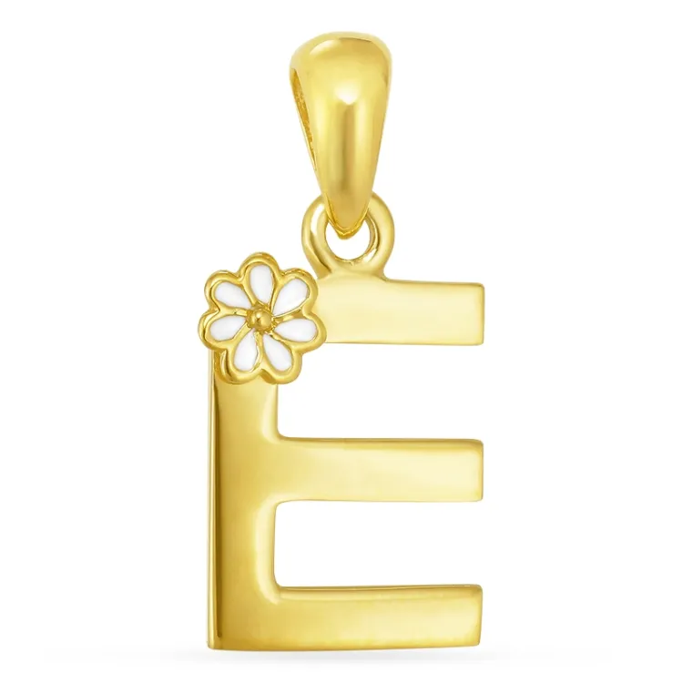 letter e hanger in verguld sterlingzilver - Maggie