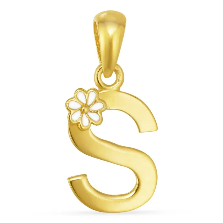 letter s hanger in verguld sterlingzilver