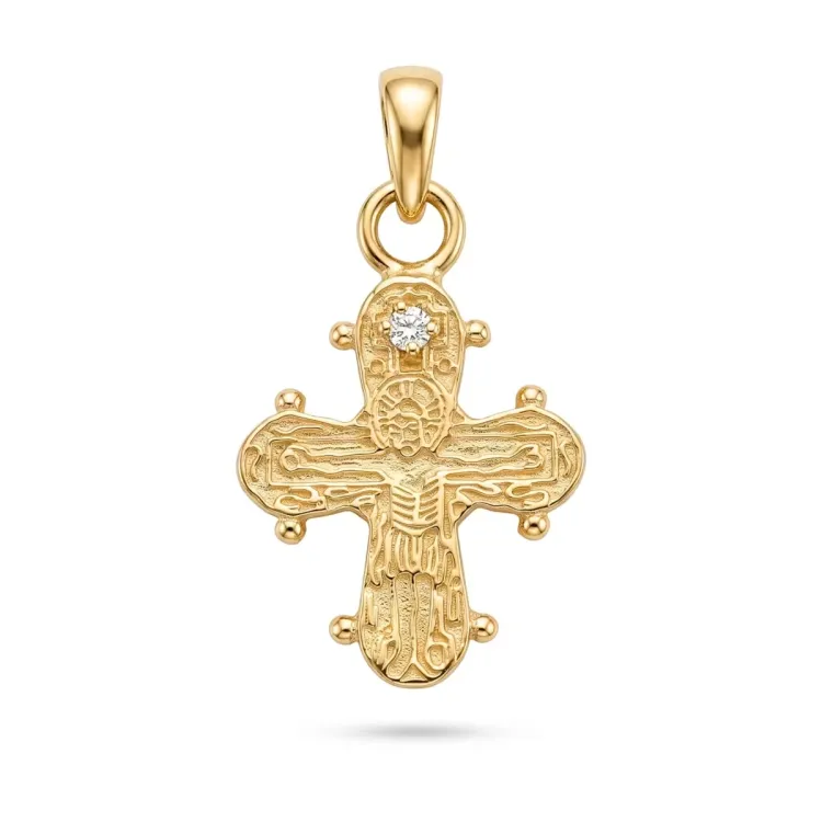 dagmarkruis lab grown diamant hanger in verguld sterlingzilver