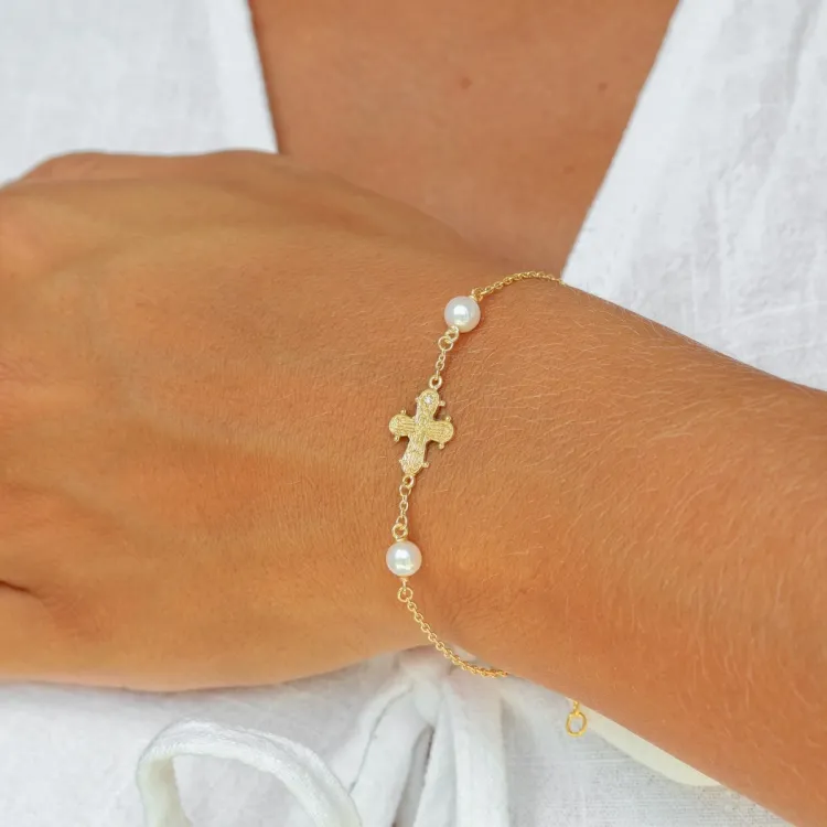 dagmarkruis lab grown diamant armband in verguld sterlingzilver