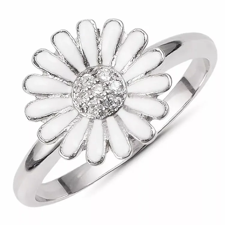 11 mm margriet zirkoon ring in zilver - Matilda