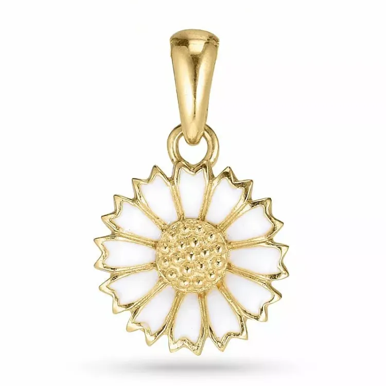 11 mm margriet hanger in verguld sterlingzilver - Marie