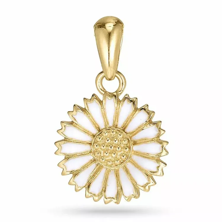 12 mm margriet hanger in verguld sterlingzilver - Marie