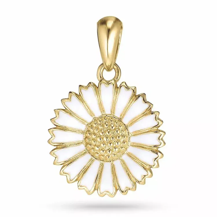 15 mm margriet hanger in verguld sterlingzilver - Marie