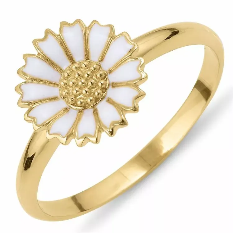 11 mm margriet ring in verguld sterlingzilver - Marie