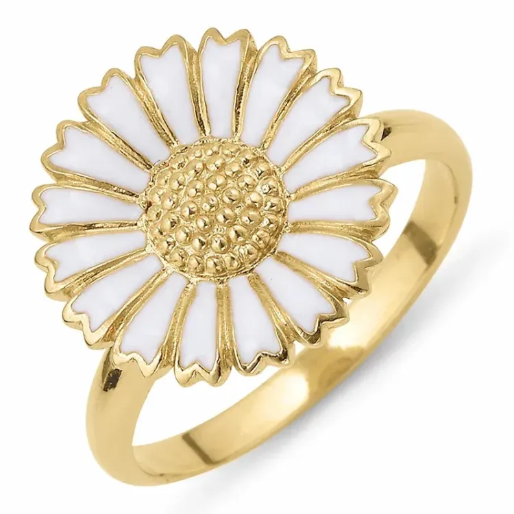 15 mm margriet ring in verguld sterlingzilver - Marie