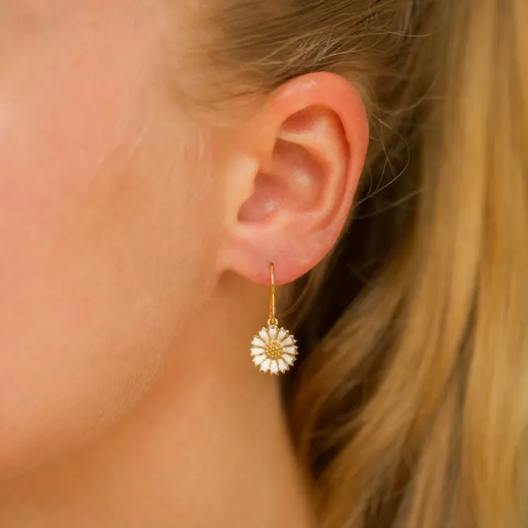 11 - 12 MM margriet oorbellen in verguld sterlingzilver - Marie