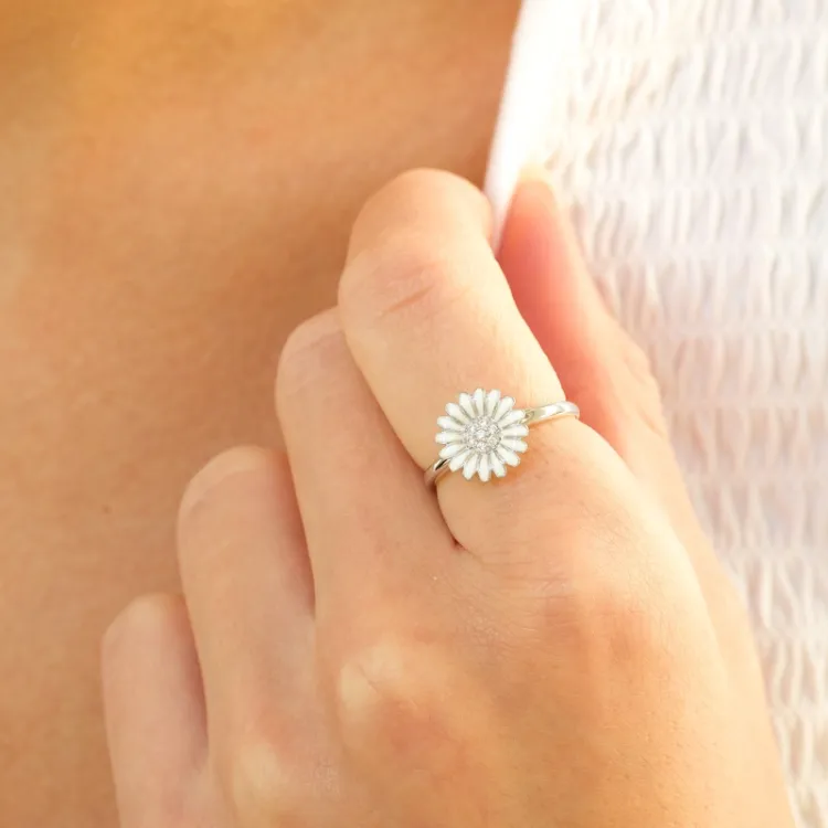 11 mm margriet zirkoon ring in zilver - Matilda