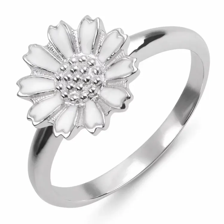 11 mm margriet ring in gerodineerd zilver - Marie