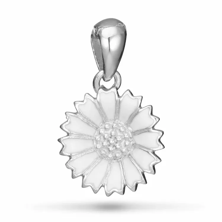 12 mm margriet hanger in gerodineerd zilver - Marie