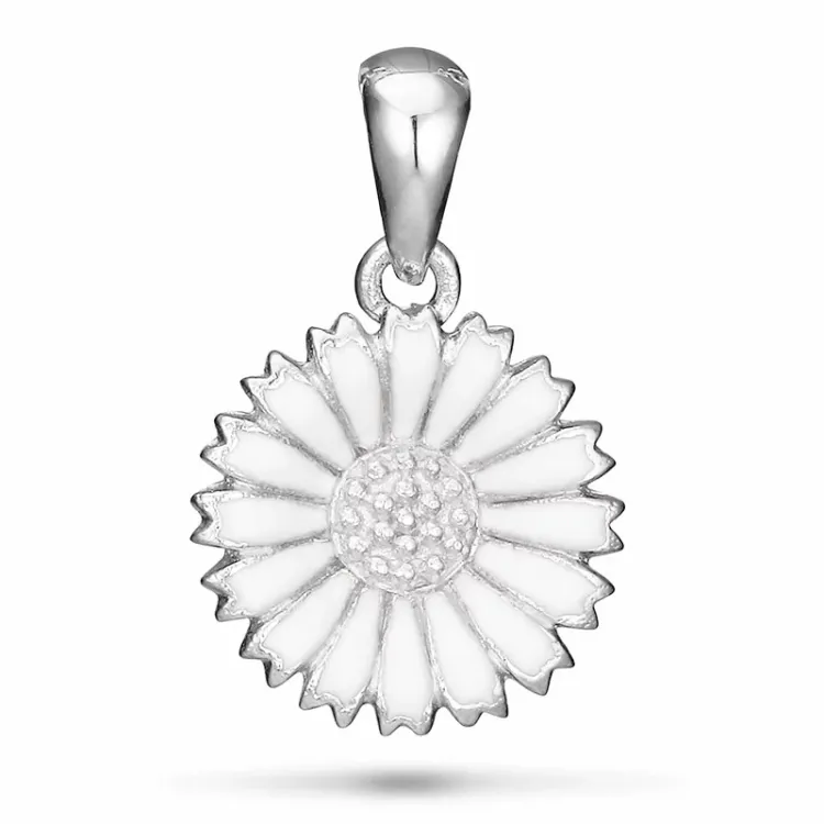 10 mm margriet hanger in gerodineerd zilver - Marie