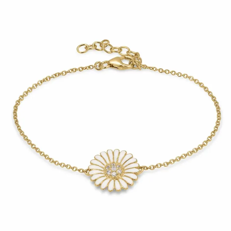 14 mm margriet zirkoon armband in verguld sterlingzilver - Matilda