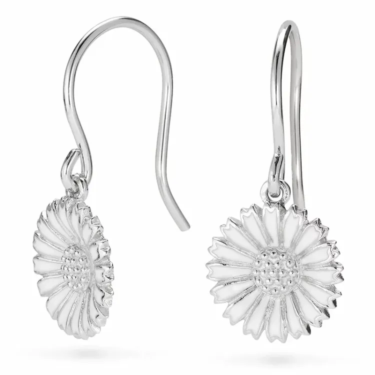 12 mm margriet oorbellen in zilver - Marie