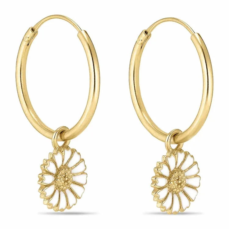 18 mm margriet witte creool in verguld zilver - Marie