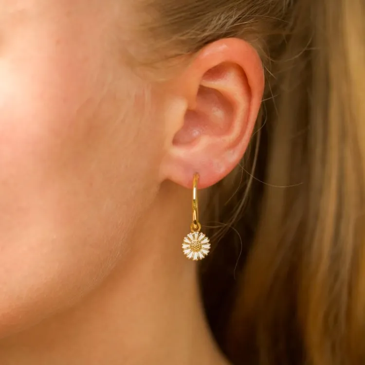 18 mm margriet witte creool in verguld zilver - Marie