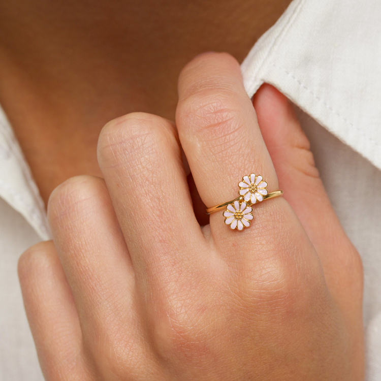 margriet paarse ring in verguld sterlingzilver - Maggie