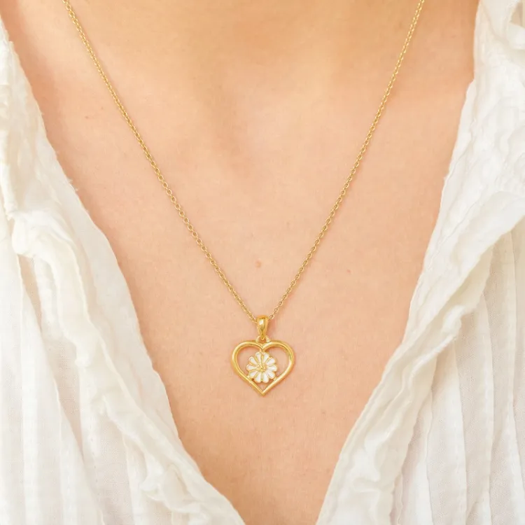 hart margriet ketting in verguld sterlingzilver - Maggie