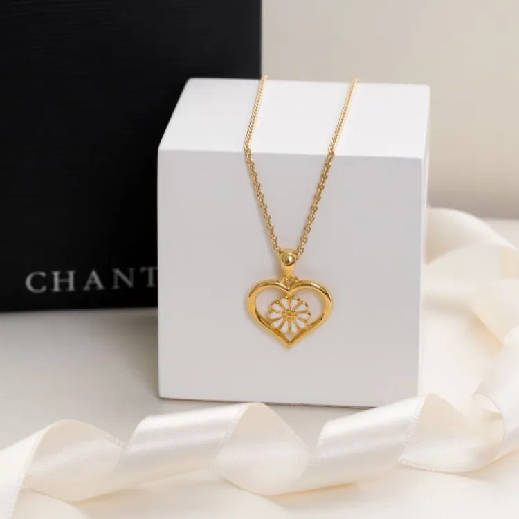 hart margriet hanger in verguld sterlingzilver - Maggie