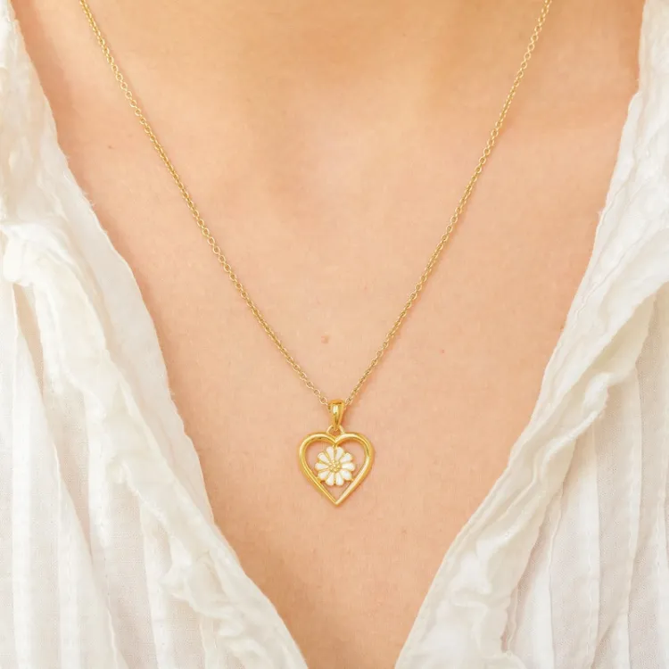 hart margriet ketting in verguld sterlingzilver - Maggie