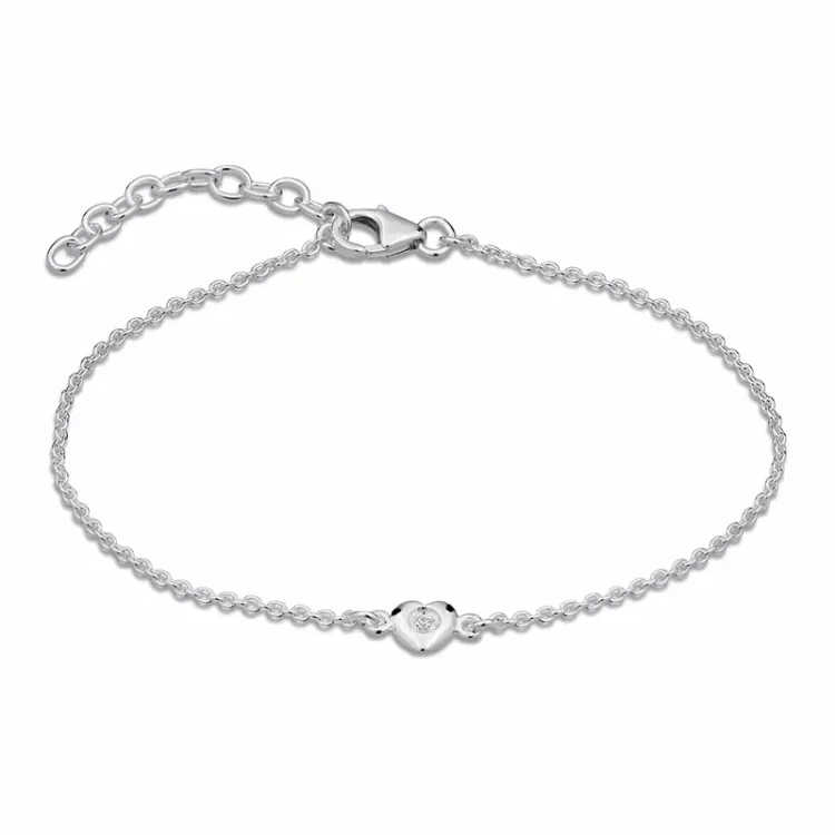 hart zirkoon armband in zilver - Amoré