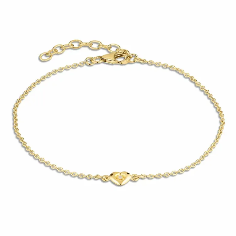 hart zirkoon armband in verguld sterlingzilver - Amoré