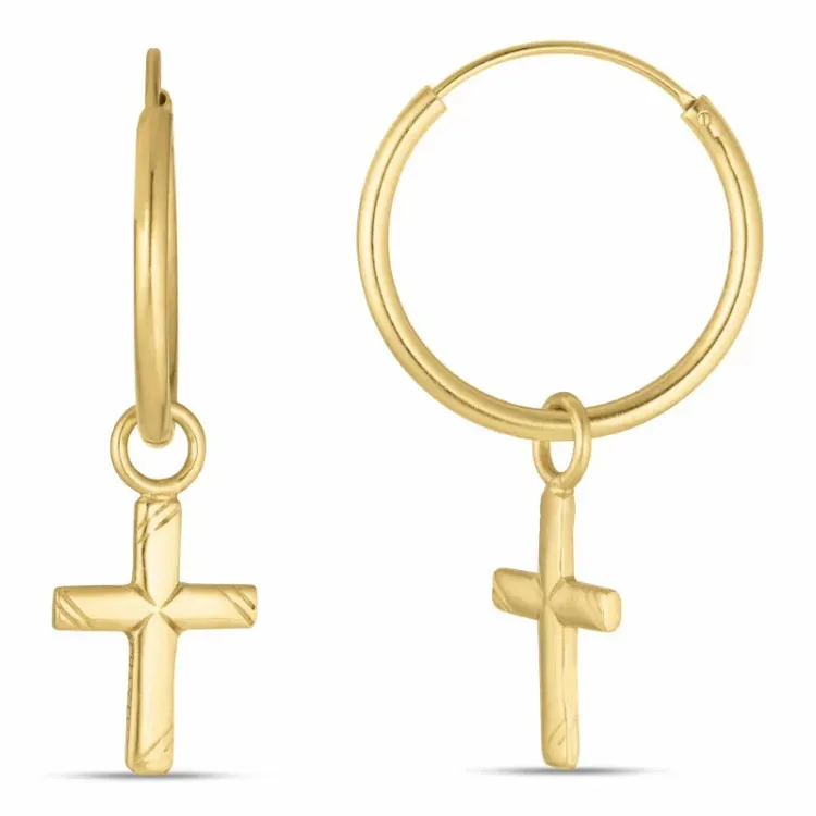 18 mm kruis creool in verguld zilver - Amoré