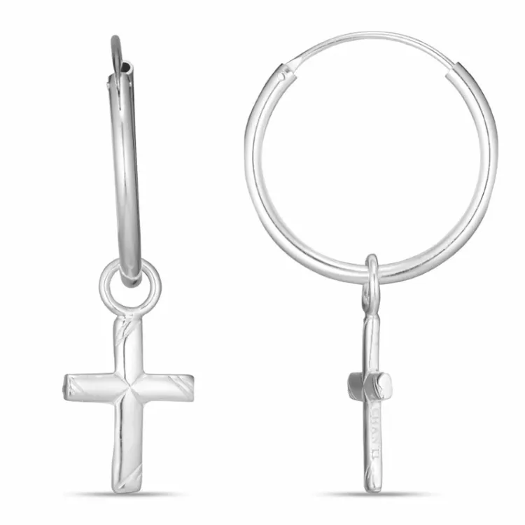 18 mm kruis creool in zilver - Amoré