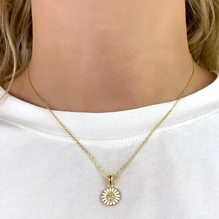 margriet zirkoon ketting met hanger in verguld sterlingzilver - Matilda