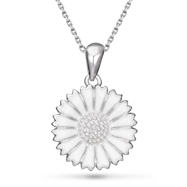 15 mm margriet ketting in zilver - Marie