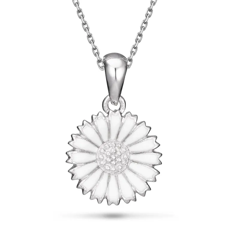 10 mm margriet ketting in zilver - Marie