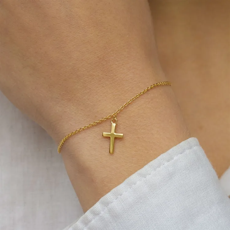 kruis armband in verguld sterlingzilver - Amoré