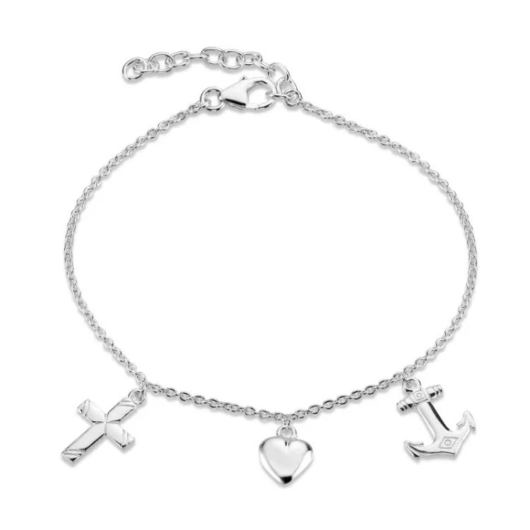 geloof-hoop-liefde armband in zilver - Amoré