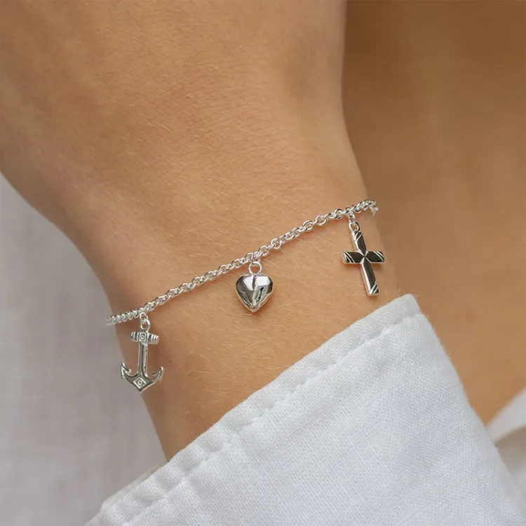 geloof-hoop-liefde armband in zilver - Amoré