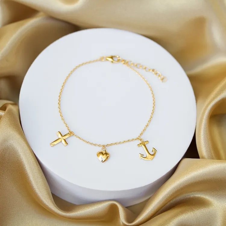 geloof-hoop-liefde armband in verguld sterlingzilver - Amoré